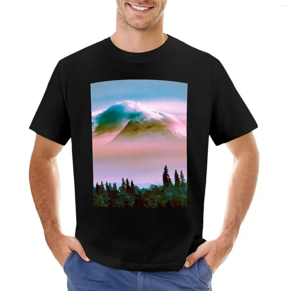 Regatas masculinas Mountains-Mt. Hood Pink Sunset Camiseta de secagem rápida Roupas fofas Camisetas para homens