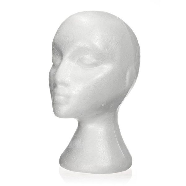 Strumenti per capelli 27,5 X 52 cm Manichino / Testa di manichino Espositore in polistirolo espanso femminile per cappelli Accessori per capelli e parrucche Donna Schiuma Goccia Deliv Dhsfl