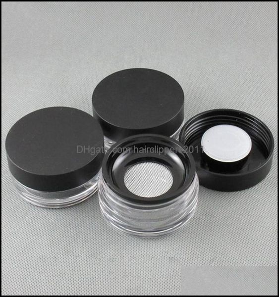 Beauty Items Behälter für loses Pulver mit elastischem Siebnetz, schwarze Kappe, Sieb, Behälter, Kosmetikkoffer F22733064267