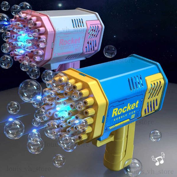 Gun Toys 40-Loch-Handheld, vollautomatische Raumlicht-Blasenmaschine, batteriefreies, blasenfreies Wasser, elektrisches Kinderspielzeug T240309