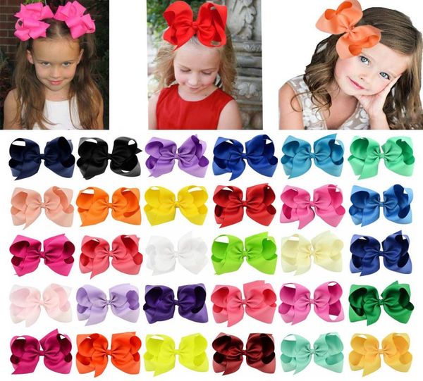 6 Polegada crianças arco hairpin cor sólida bowknot clipes bebê fita arco barrette crianças headwear boutique acessórios de cabelo novo gga26797727727