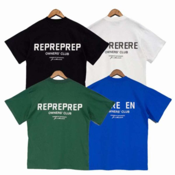 Designer-T-Shirts für Herren, repräsentative Baumwolle, Owner's Club-T-Shirt, braun, grau, grün, blau, lässig, kurze Ärmel, übergroße Modekleidung, Eurocode-Größe S-XL