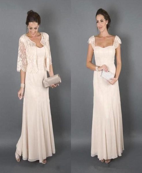 2018 elegante chiffon longo mãe da noiva vestidos de renda jaqueta chiffon até o chão formal mãe vestidos plus size vestidos de noitel53457553