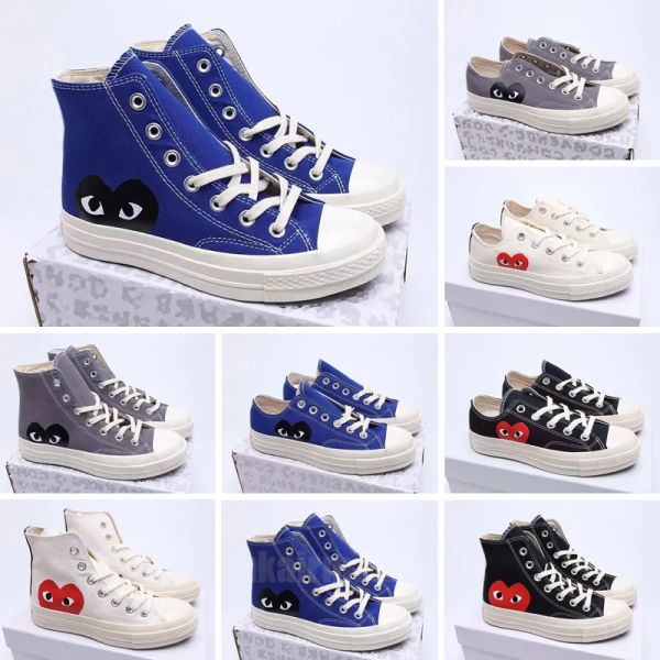 2024 Novo design All Starsd Shoe CDG Canvas Play Love With Eyes Hearts 1970 1970s Big Eyes Bege Preto Clássico Casual Skate Sapatilhas 35-46 Designer