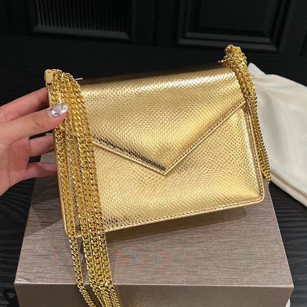 Designer Mulheres Serpentina Bolsa de Ombro Luxurys Designers Sacos Itália Marca Golden Snakehead Lock Flap Bolsas Snake Skin Genuine Leather Party Crossbody Bolsa