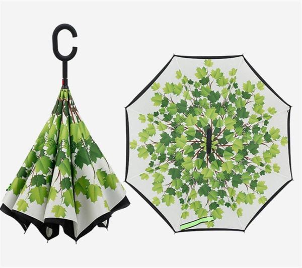 Winddichter umgekehrter Regenschirm, doppelschichtig, umgekehrter Faltschirm mit C-Griff, selbststehender umgekehrter Regenschirm, umgekehrter Sonnenschirm A2800730