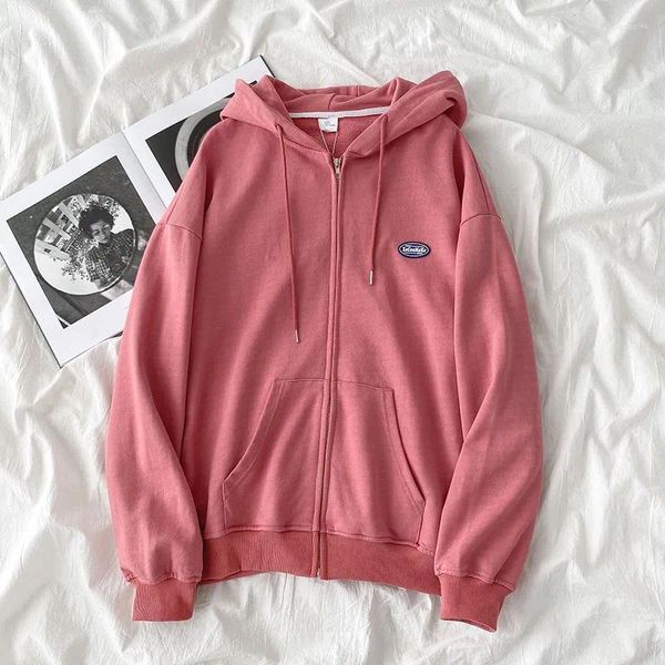 Hoodies femininos atacado 2024 primavera outono moda casual meninas bonito feminino moletom mulher zip up hoodie feminino senhora vy2361