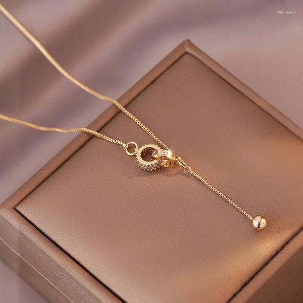 Ожерелья с подвесками, европейская мода, роскошные высококачественные медные циркониевые ожерелья с пряжкой, подарок для банкета, свадьбы, женские украшения 2024