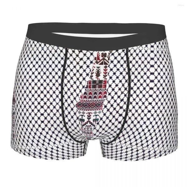 Unterhosen Männer Boxer Shorts Höschen Palästina Palästinensische Weiche Unterwäsche Traditionelle Tatreez Männlich Sexy Plus Größe