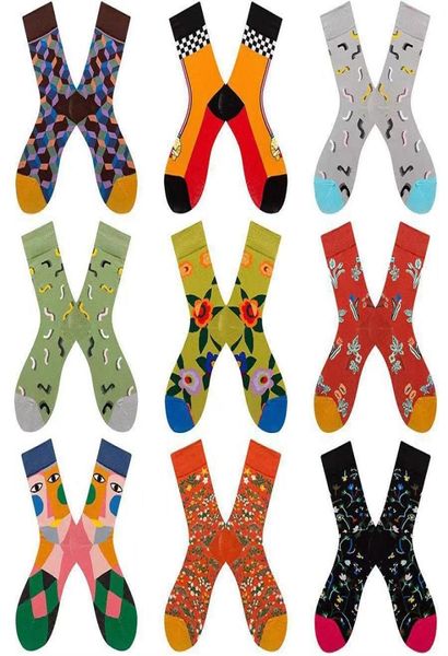10pairlot küçük çocuk karikatür çorap kişiliği grafiti hit renk serisi hayvan kuş çiçeği renkli uzun çoraplar Coon Gençlik Çorapları 8133005