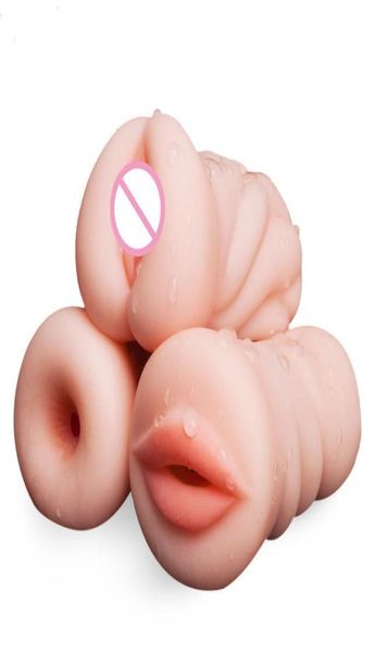 3 Stil Oral Pussy sexy Masturbator 3D realistische Kehle Silikon künstliche Vagina Mund Anal Erotikspielzeug für Männer Shop5522617