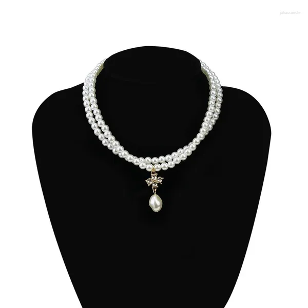 Colares Pingente Vintage Barroco Irregular Pearl Lock Chains Colar 2024 Geométrico para Mulheres Punk Jóias