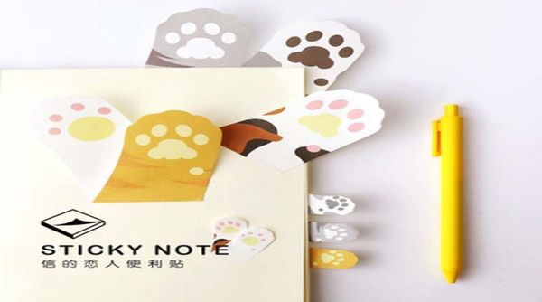 Intero 6 pezzi Lotto Meow Kawaii gatto artiglio note adesive adesivo adesivo Post memo pad Cancelleria Accessori per ufficio Forniture scolastiche4775562