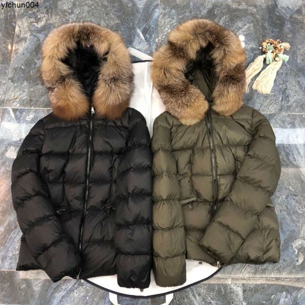 Frauen Pelz Parkas Unten Jacke Zipper Verschluss Taschen Gürtel Dicke Warme Mantel Klassische Designer Frau Kapuze Winter Lose Lange outwear Yioh