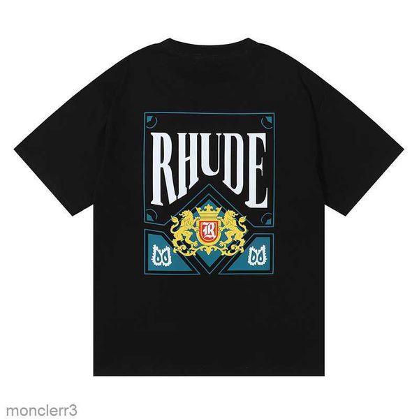 New Rhude Mens t Shirt Alta qualità Tess Designer Casual Moda Manica corta Europa America Uomo Donna Girocollo Magliette Us Taglia S-xxl DJ4D