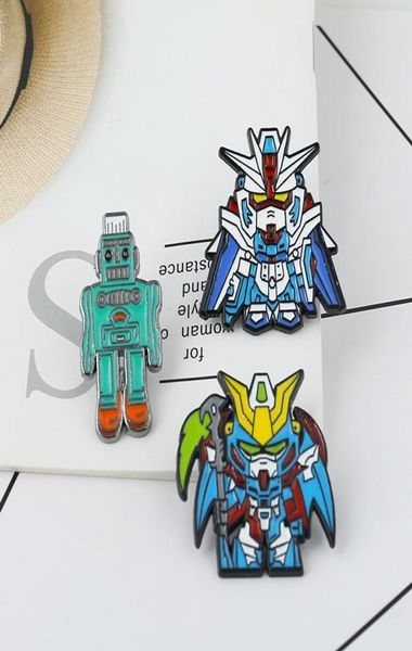 Cartoon Anime Roboter Pins für Rucksäcke Brave Battle Warriors Revers Emaille Pins Broschen für Taschen Abzeichen Freund Kinder Jungen Geschenk8011004