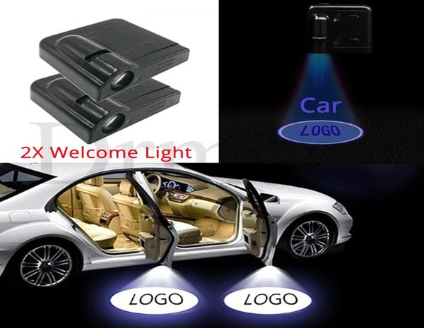 Новый 2 шт. беспроводной светодиодный светильник на двери автомобиля, лазерный проектор с логотипом, призрачный теневой свет для Mazda Renault Peugeot Seat Skoda Opel Fiat3382507