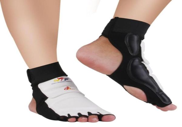 Coppia supporto per caviglia Cuscinetti protettivi per piedi Karate Taekwondo in pelle PU Sparring Gear Bianco9354330