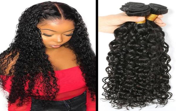 Top Quality Brasileiro Humano Trança Feixes de Cabelo Tecelagem Cor Natural Onda de Água Tramas Extensões de Cabelo MOQ 1 PCS78139932591004