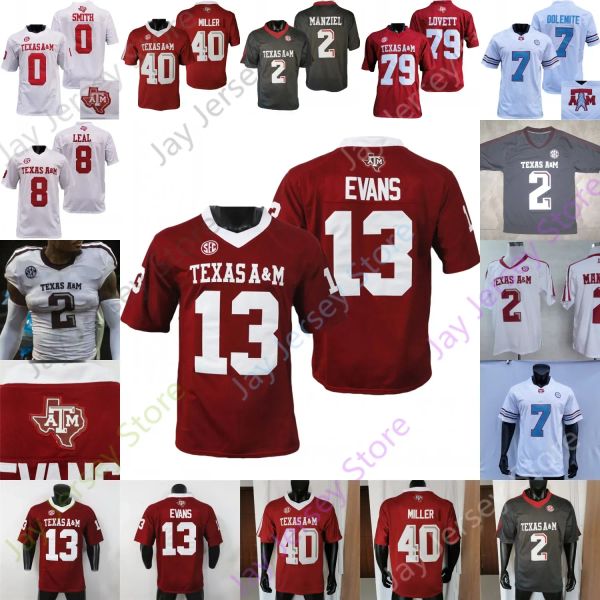 Будьте готовы к игровому времени с колледжем Aggie Football Jersey NCAA Джонни Манзиэль фон Миллер Хейнс Кинг Девон Ахейн Эйниас Смит Джонсон Купер Стюарт Браун Эванс