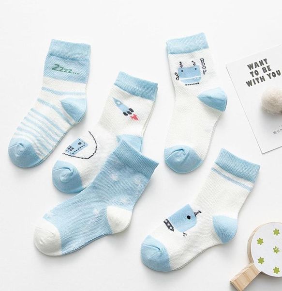 5 Pairslot Socken Kinder Weiche Baumwolle Atmungsaktive Baby Mädchen Cartoon Socken Dünne Sommer Mesh Säugling Jungen Kleinkind Socken8249718