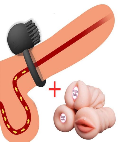 Anello del pene vibrante ritardo dell'eiaculazione vibratore della pallottola vibratore del clitoride masturbatori artificiali della vagina anale giocattoli sexy per gli uomini2046906