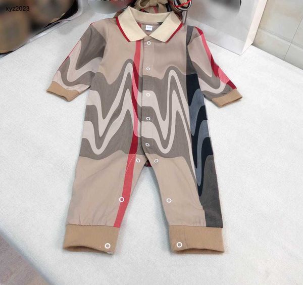 Moda Yenidoğan Tulumlar Tasarımcı Toddler Giysileri Boyut 59-90 Uzun Kollu Bebek Tarama Takım Bebek Pamuklu Ekose Kazan Bodysuit 24MAR