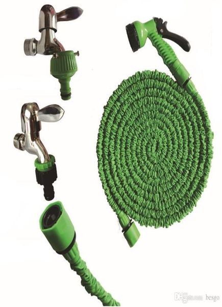 Plástico verde azul alongar 150ft graden conjunto de mangueira de água retrátil lavagem de carro expandir mangueira de água spray multifuncional dh07555 t02059146