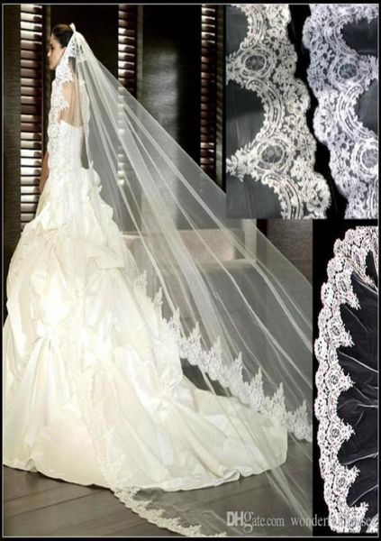 3 metri bianco Lvory cattedrale veli da sposa lungo bordo in pizzo velo da sposa con pettine accessori da sposa sposa mantiglia velo da sposa7300193