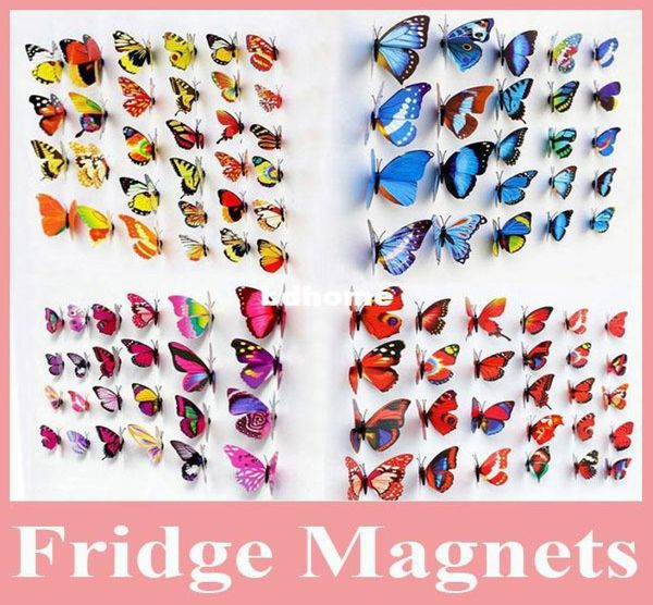 Vendi 100 pezzi di bellissimo magnete decorativo a farfalla artificiale per la decorazione del frigorifero Magnete a farfalla per Decoraion5573593