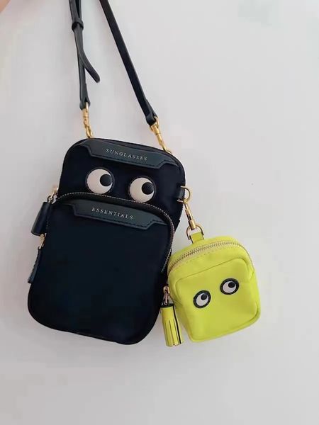 Bolsa feminina à prova d'água para celular, bolsa anya, olho grande, chave, pano de nylon, bolsa casual para cartão, um ombro 240304