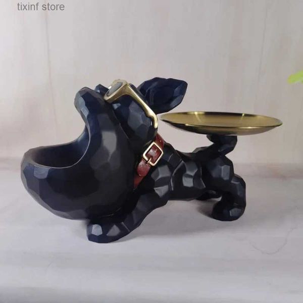 Deko-Objekte, Figuren, Wohnaccessoires, Eingangsbereich, Pitbull, Aufbewahrungstablett für Schlüssel, Ornament, großes Maul, Hund, Dekoration, Wohnzimmerdekoration, Heimdekoration, T240309