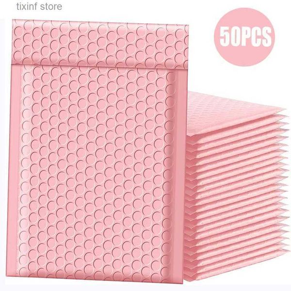 Altri prodotti in plastica usa e getta 50 pezzi Forniture per piccole imprese Buste postali a bolle rosa Sacchetti per imballaggio per imballare i prodotti Pacchetto di consegna Busta di spedizione Busta postale T24