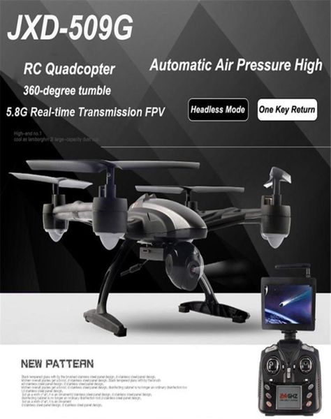 RC Drone JXD 509G 509 Watt 58G FPV Wifi RC Quadcopter com câmera opcional RTF 24 GHz Headless Modus Echtzeit Video FSWB9774380
