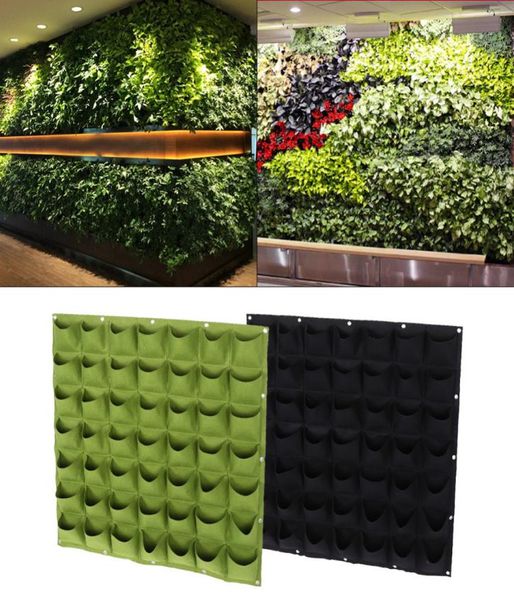 Gartentaschen Wand Vertikale Garten-Wachstumstaschen für Pflanzen Blumen hängende Filz-Pflanzgefäßtaschen für Jardin Indoor Outdoor-Pflanztöpfe Y204131901