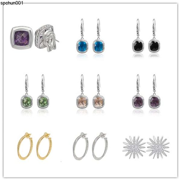 Dy Trendy Orecchini Ear Stud per le donne Multicolor intarsiato quadrato Cystal Zircone Cavo Filo ritorto Classici Gioielli Regali di fidanzamento di nozze Designer {category}