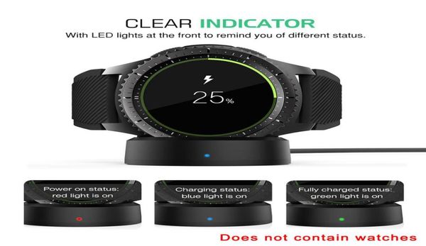 Caricabatterie wireless su Galaxy Watch 4642mm Smart Watch Dock di ricarica per Samsung Galaxy Watch Gear S3 S2 Sport Power Source Charge2404294