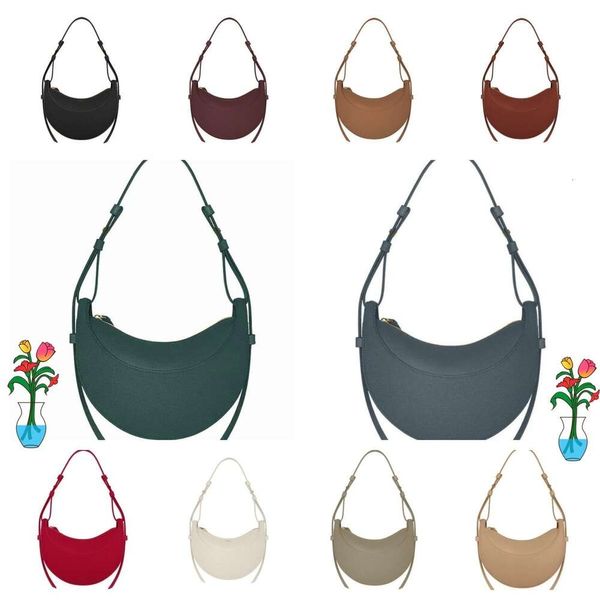 Bolsa de luxo Numero Dix Bolsa de meia-lua Texturizada de grãos inteiros Bolsa de couro de bezerro liso Designer Zip Closure Crossbody Hobo Bolsas Bolsas de ombro Bolsa Design exclusivo