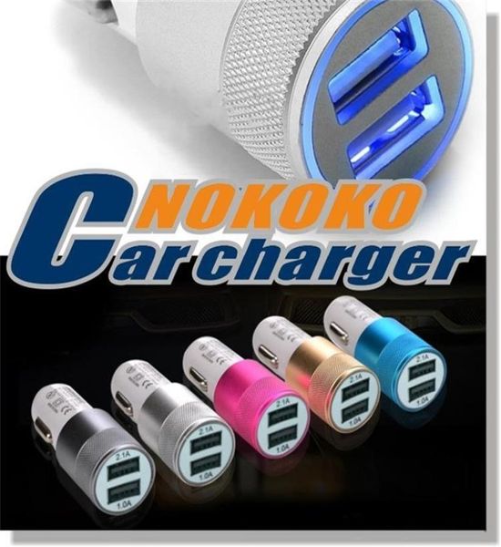 caricatore per auto doppia porta USB in metallo universale 12 volt 1 2 amp per Samsung Galaxy Android4200398