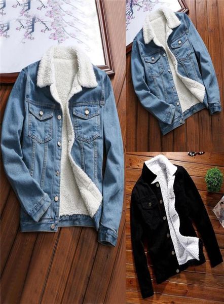 Kadınlar Kürklü Kadınlar Kürklü Ceket Sonbahar Kış Kış Denim Ceket Sıcak Ceket Vintage Uzun Kollu Gevşek Kot Palto Dış Giyim Vintag2490745