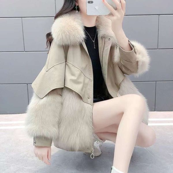 Imitação de pele de raposa feminina Haining Fur, integração elegante, jaqueta de algodão famosa na Internet, temperamento de rua explosivo, socialite 208969