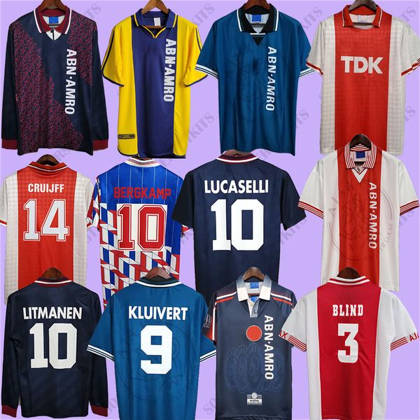 AJAXS Retro Tadic 94 95 96 97 98 99 Jerseys de futebol Bassey Berghuis Home Terceira preta Klaasse Nbergwijn Marley 1994 1995 Away Men Uniformes Circhas de Futebol Vintage