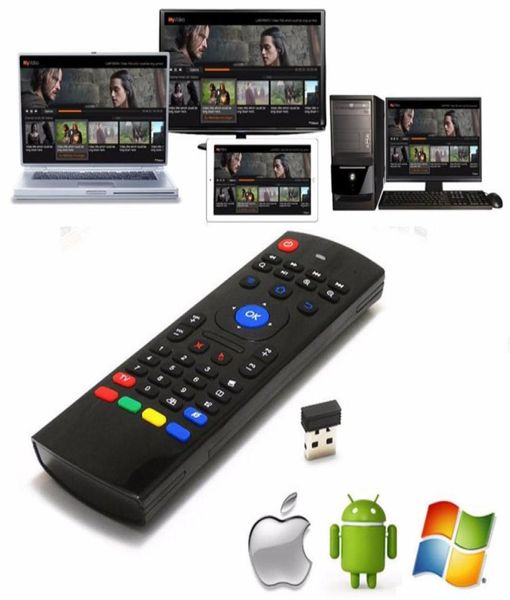 Mx3 controlador de voz air fly mouse 24ghz teclado inteligente sem fio remoto com luz preta e microfone para android tv box5652373