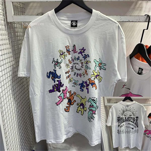 Hellstar masculino e feminino designer de manga curta impressão elegante com padrão exclusivo estilo hip hop camisetas q5 alta