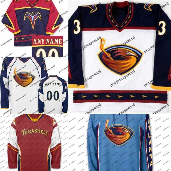 Benutzerdefiniertes Hockey-Trikot für Männer und Frauen, junge Atlanta''Thrashers''Premier Dany Heatley Ilya Kovalchuk Tobias Enstrom Marian Hossa genähtes Hockey-Trikot