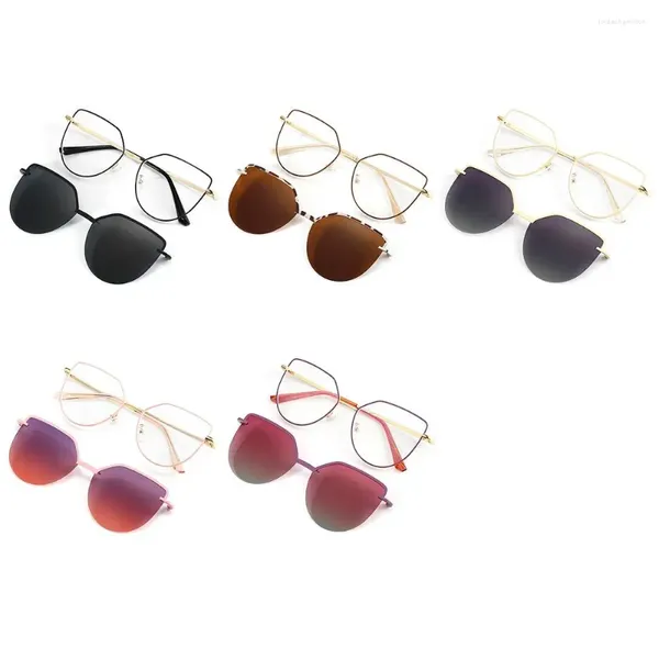 Óculos ao ar livre em óculos de sol lente polarizada anti-azul luz óculos 3 em-1 com 1pc lentes ímã clip-on
