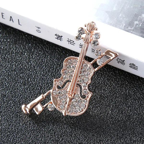 Spille Moda Fine Lega Musica Violino Uomini o donne Pin Personalità Regalo Gioielli in cristallo