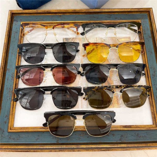 2024 Luxusdesigner von Luxus -Designerin neuer Sonnenbrillen für Männer und Frauen vor modischen Augenbrauen -Form Halb Frame Square Driving Wu Lei Wenles gleichen