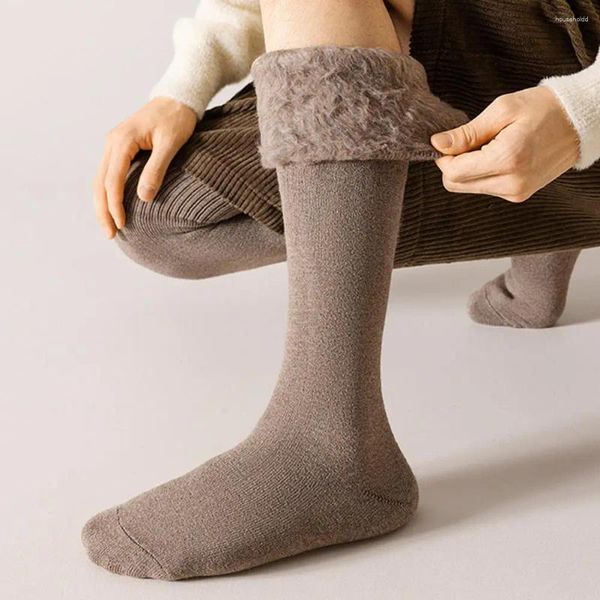 Damensocken, superweiche Polyesterstrümpfe, Herren-Winterstrümpfe über dem Knie, hohe Elastizität, lang, atmungsaktiv, warm, rutschfest, für Unisex