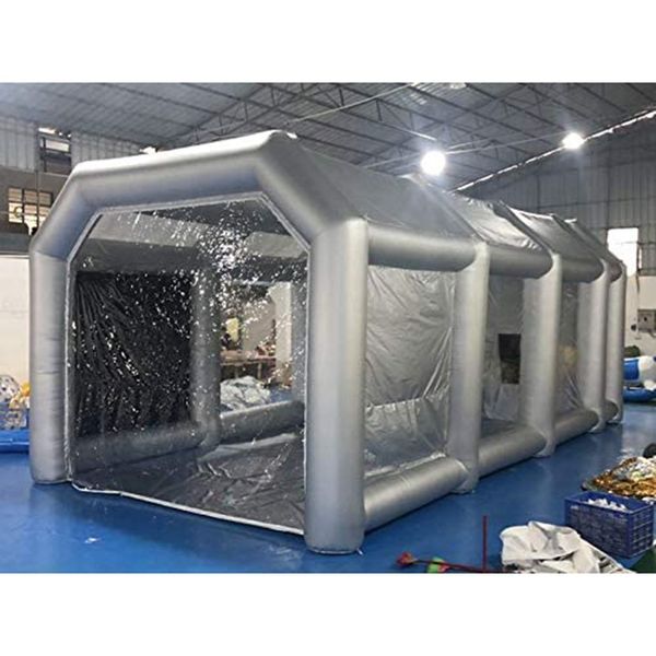 vendita all'ingrosso 10mLx5mWx3.5mH (33x16.5x11.5ft) Tenda gonfiabile per verniciatura auto di varie dimensioni con flitters mobili piccoli gonfiabili usati cabina di verniciatura a spruzzo per auto in vendita